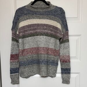American Eagle Outfitters Multicolor Striped Mock Neck Sweater